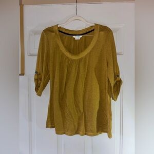 Boden mustard yellow boho top size 12